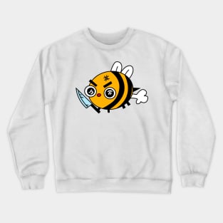 Angry bee with knife! Crewneck Sweatshirt